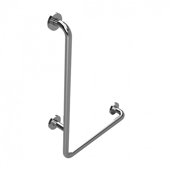 BEMETA - HELP Barre de maintien fixe 63x89cm, en forme de L, pose à droite, Acier Inoxydable (301122041) - large