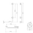 BEMETA - HELP Barre de maintien fixe 63x89cm, en forme de L, pose à droite, Acier Inoxydable (301122041) - vignette