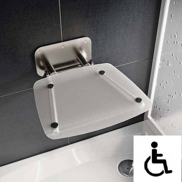 RAVAK - Ovo-B II-Clear siège de douche rabattable PMR pour cabine de douche (B8F0000051) - large