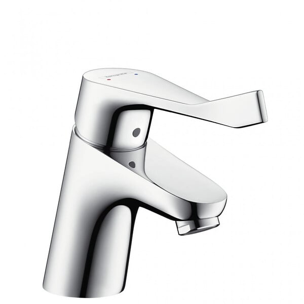 HANSGROHE - Hansgrohe Focus Care 70 Mitigeur PMR  lavabo sans tirette ni vidage avec poignée extra longue, ComfortZone70, Chrome (31914000) - large