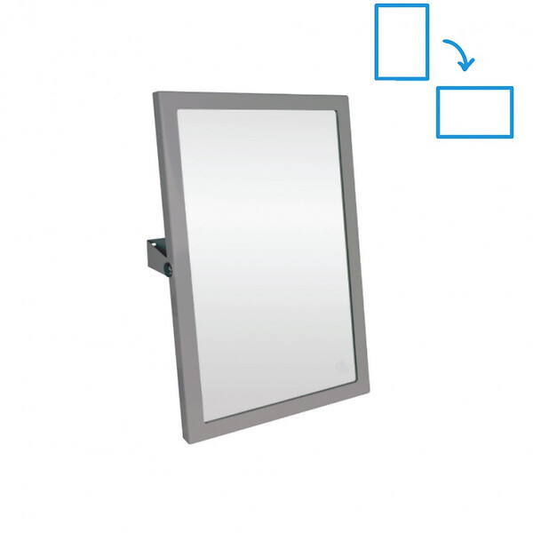 BEMETA - BEMETA HELP Miroir mural PMR pose portrait ou paysage 60x40cm, Acier inoxydable (301401031) - large