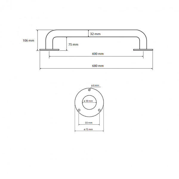 BEMETA - Barre de maintien de douche HELP en blanc comaxite - large