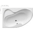 RAVAK - Rosa II 160 x 105 cm Baignoire d'angle orientation gauche en acrylique, sans pieds, blanc (CM21000000) - vignette