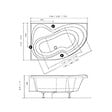 RAVAK - Rosa II 160 x 105 cm Baignoire d'angle orientation gauche en acrylique, sans pieds, blanc (CM21000000) - vignette