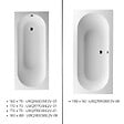 VILLEROY ET BOCH - Villeroy & Boch Oberon 160 x 75 cm Baignoire gauche et droite ovale en Quaryl®, avec pieds, blanc (BQ160OBE2V-01) - vignette