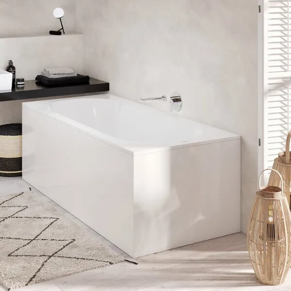 VILLEROY ET BOCH - Villeroy & Boch Oberon 170 x 75 cm Baignoire gauche et droite ovale en Quaryl® , avec pieds, blanc (BQ170OBE2V-01) - large