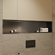 CERAMIA - Timeless Niche de Douche à encastrer, Acier Inoxydable 304, 120x28x10cm, Gun Métal brossé PVD - vignette