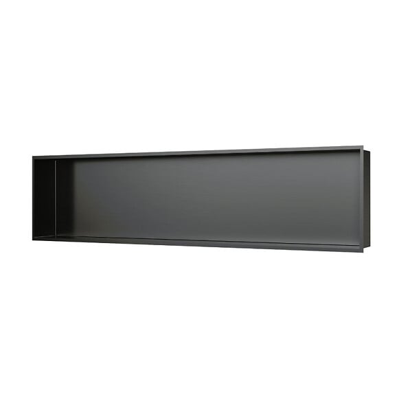 CERAMIA - Timeless Niche de Douche à encastrer, Acier Inoxydable 304, 120x28x10cm, Gun Métal brossé PVD - large