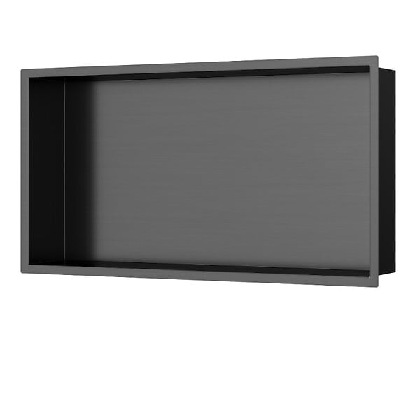 SWISS AQUA TECHNOLOGIES - Swiss Aqua Technologies Aurum Niche de Douche à encastrer, Acier Inoxydable 304, 60x30x10cm, Gun Métal brossé PVD (SATAURN6030BGM) - large