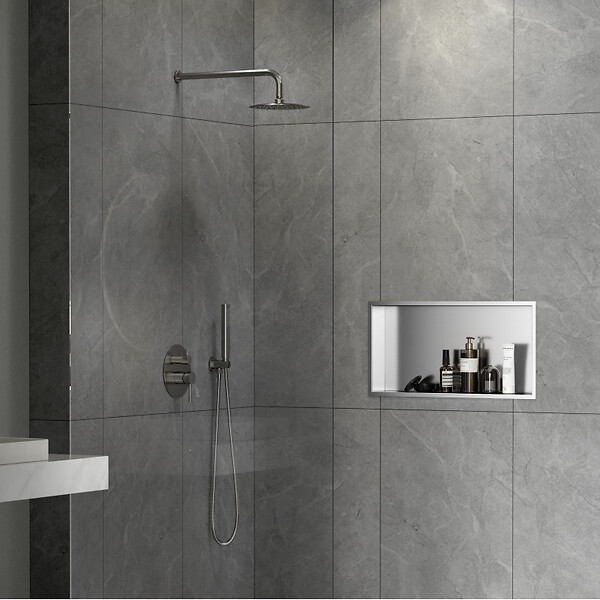 SWISS AQUA TECHNOLOGIES - Swiss Aqua Technologies Niche de Douche à encastrer, Steel (SATAURN6030BS) - large