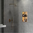 CERAMIA - Ceramia Timeless Niche de Douche à encastrer, Acier Inoxydable 304, 2 étagères, 60x30x10cm, Cuivre brossé PVD - vignette