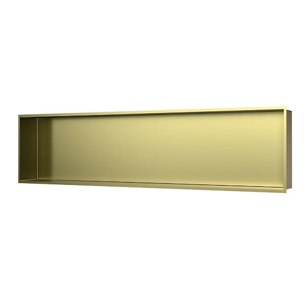 SWISS AQUA TECHNOLOGIES - Swiss Aqua Technologies Niche de Douche à encastrer, Acier Inoxydable 304, 120x30x10cm, Or brossé PVD (SATAURN12128BG) - large