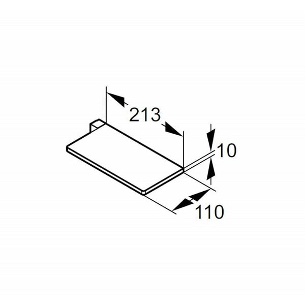 HÃŒPPE - HÜPPE  Select + Étagère tablette pour montage sur profilé mural, sans perçage, Noir (SL2101123) - large