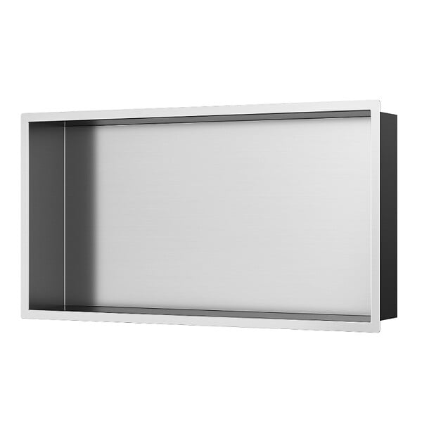 CERAMIA - Timeless Niche de Douche à encastrer, Acier Inoxydable 304, 60x30x10cm, Chrome brossé - large