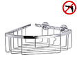 TESA - Aluxx Panier de douche d'angle en aluminium chromé inoxydable 19,2x20x9,2cm, Pose facile sans perçage (40200-00000-00) - vignette
