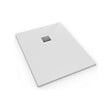 SWISS AQUA TECHNOLOGIES - Alek Receveur de douche rectangulaire 100x90 cm avec siphon, en marbre coulé, Blanc (SATALEK10090B-S) - vignette