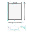 SWISS AQUA TECHNOLOGIES - Swiss Aqua Technologies Fusion Receveur de douche 140x80cm en marbre coulé, Blanc (SATFU14080BL) - vignette