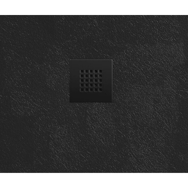 SWISS AQUA TECHNOLOGIES - Swiss Aqua Technologies B-Way Receveur de douche carré 80x80 cm avec siphon, en marbre coulé,  Noir (SATALEK80Q) - large