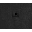 SWISS AQUA TECHNOLOGIES - Swiss Aqua Technologies B-Way Receveur de douche carré 80x80 cm avec siphon, en marbre coulé,  Noir (SATALEK80Q) - vignette