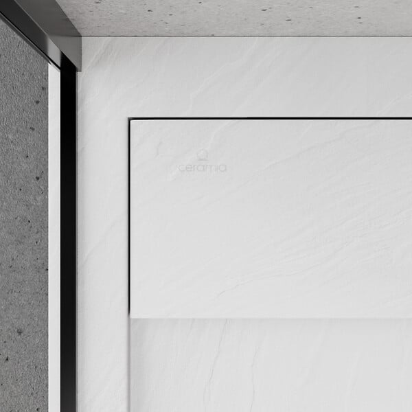CERAMIA - Ceramia Alda Receveur de douche 120x90cm en pierre de synthèse durable, blanc mat (ALD15-12090B) - large