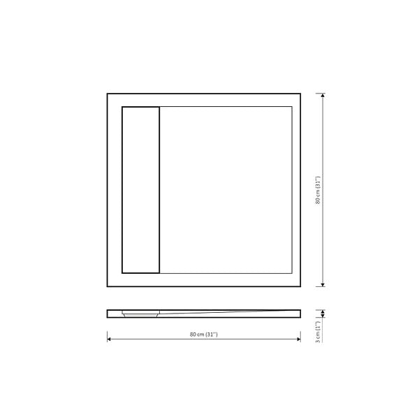 CERAMIA - Ceramia Alda Receveur de douche 80x80cm en pierre de synthèse durable, noir mat (ALD15-8080N) - large