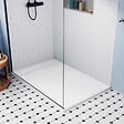 CERAMIA - Ceramia Alda Receveur de douche 120x80cm + Siphon Eslim90. Pierre de synthèse, blanc mat (ALD15-12080B-S) - vignette
