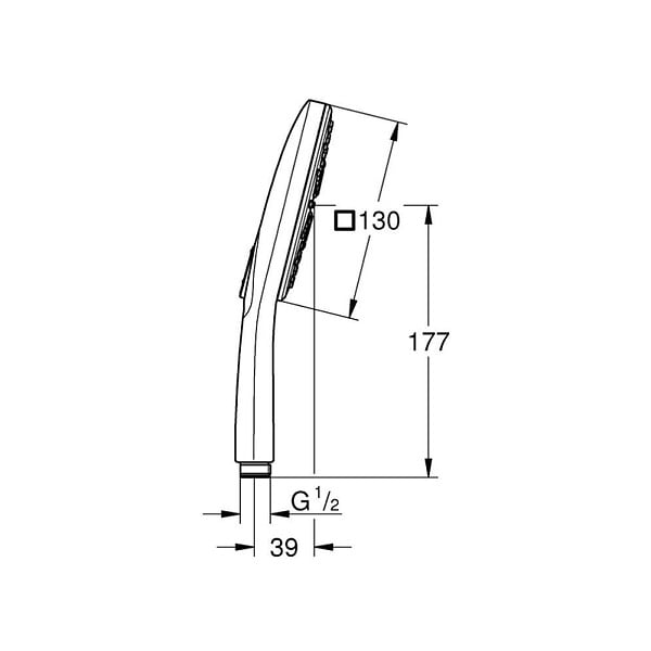 GROHE - Rainshower SmartActive 130 Cube douchette 3 jets, chrome (G26550000) - large