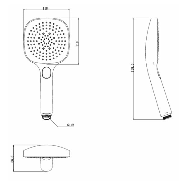 SWISS AQUA TECHNOLOGIES - Douchette à main 3 jets, blanc/chrome (SATBSRS61) - large