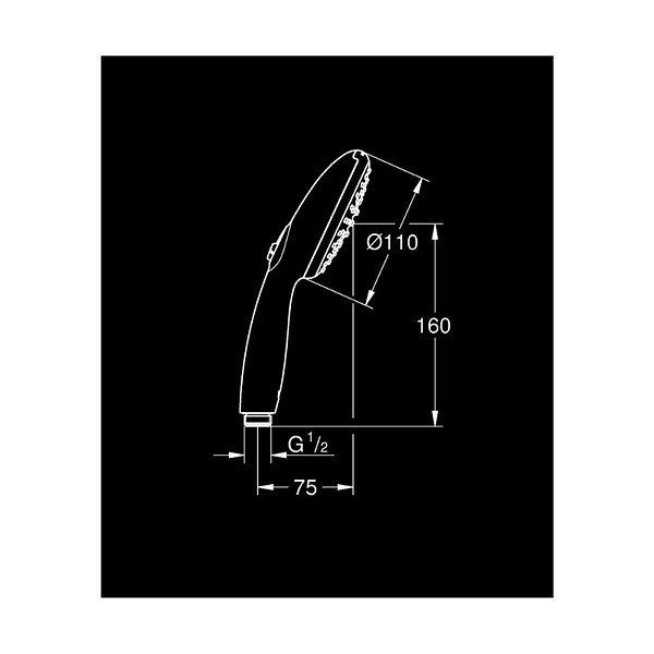 GROHE - Vitalio Start 110 douchette à main 2 jets, noir mat (G279462431) - large