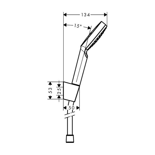 HANSGROHE - Set de douche Porter S/ Crometta Ecosmart Hansgrohe - Flexible 160mm - 1 jet - Blanc chromé - large