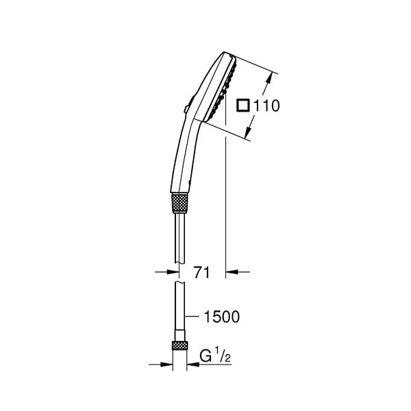 GROHE - Vitalio Comfort 110 set douchette + flexible 2 jets, chrome (G26973001) - large