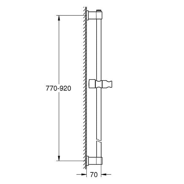 GROHE - Vitalio Universal Barre de douche 900 mm Ø 22 mm, noir mat (269612431) - large