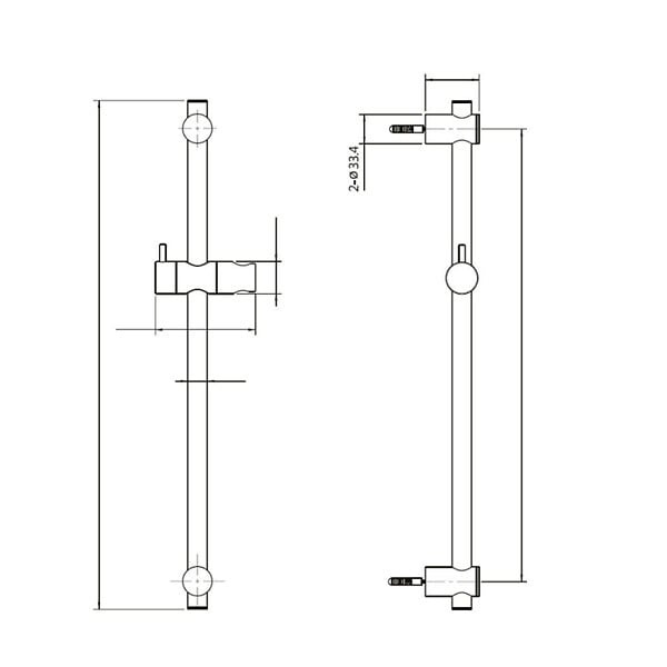 SWISS AQUA TECHNOLOGIES - Swiss Aqua Technologies Aurum barre de douche 58 cm, or rose brossé (SATBAURSSTBRG) - large