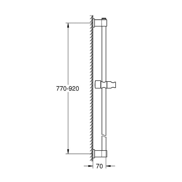 GROHE - Vitalio Universal barre de douche 90 cm Ø 22 mm, chrome (G26961001) - large