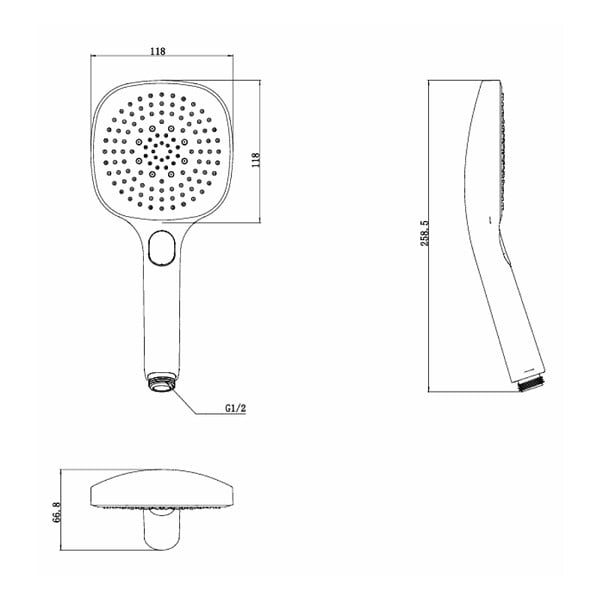 SWISS AQUA TECHNOLOGIES - Douchette à main 3 jets, noir mat (SATBSRS61C) - large