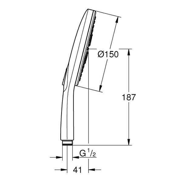 GROHE - Rainshower SmartActive 150 Douchette à main 3 jets, chrome (G26553000) - large