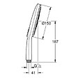 GROHE - Rainshower SmartActive 150 Douchette à main 3 jets, chrome (G26553000) - vignette