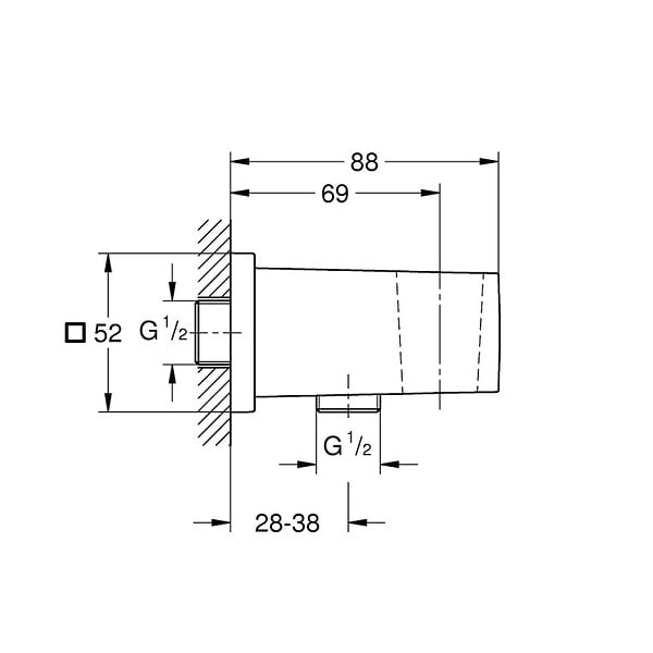 GROHE - Euphoria Cube Coude à Encastrer 1/2 Pouces, Chrome (26370000) - large