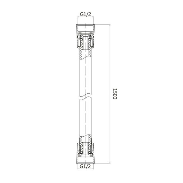 SWISS AQUA TECHNOLOGIES - Swiss Aqua Technologies Aurum flexible de douche 150 cm avec écrou anti-torsion, métal brossé (SATBAURHPBGM) - large