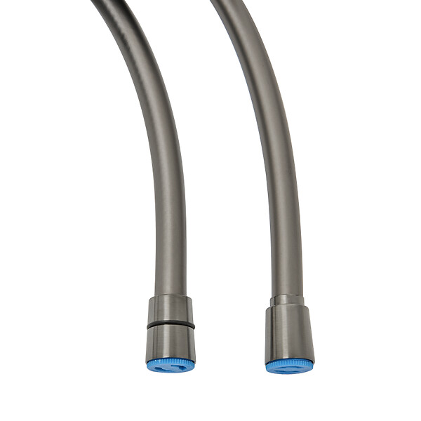 SWISS AQUA TECHNOLOGIES - Swiss Aqua Technologies Aurum flexible de douche 150 cm avec écrou anti-torsion, métal brossé (SATBAURHPBGM) - large