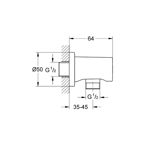 GROHE - Rainshower®  Coude à encastrer 1/2" (27057000) - large