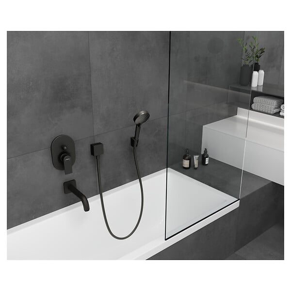 HANSGROHE - Coude de raccordement Fixfit Square, noir mat (26455670) - large