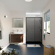 CERAMIA - Ceramia PURA Porte de douche 100x195cm coulissante anticalcaire avec profilés Noir mat (CERAHP100BGG) - vignette