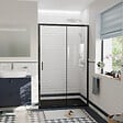 CERAMIA - Ceramia PURA Porte de douche 120x195cm coulissante anticalcaire avec profilés Noir mat (CERAHP120B) - vignette