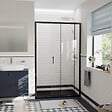 CERAMIA - Ceramia PURA Porte de douche 120x195cm coulissante anticalcaire avec profilés Noir mat (CERAHP120B) - vignette