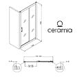 CERAMIA - Ceramia PURA Porte de douche 120x195cm coulissante anticalcaire avec profilés Noir mat (CERAHP120B) - vignette