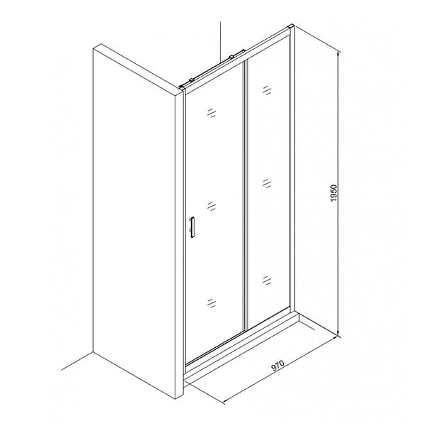SWISS AQUA TECHNOLOGIES - Swiss Aqua Technologies Tex Set complet Porte de douche coulissante verre transparent Easy Clean, glissières silencieuses 100x195cm - large