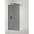 SWISS AQUA TECHNOLOGIES - Swiss Aqua Technologies Walk-in 80x200cm Paroi en verre fumé 8 mm anticalcaire, avec bras et profilés noir mat (SATBWI80KSPRC) - vignette