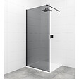 SWISS AQUA TECHNOLOGIES - Swiss Aqua Technologies Walk-in 80x200cm Paroi en verre fumé 8 mm anticalcaire, avec bras et profilés noir mat (SATBWI80KSPRC) - vignette