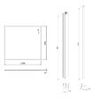 SWISS AQUA TECHNOLOGIES - Swiss Aqua Technologies Pare-muret 110x100cm Paroi en verre Crystal Glass® 8 mm anticalcaire, avec bras et profilés chrome brillant (SATBWIS110PR) - vignette